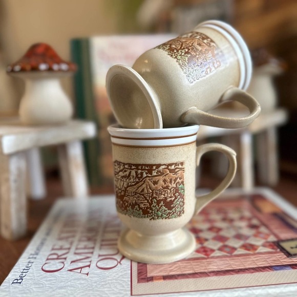 Rustic Grand Canyon embossed mug set of 2 - Picture 1 of 16